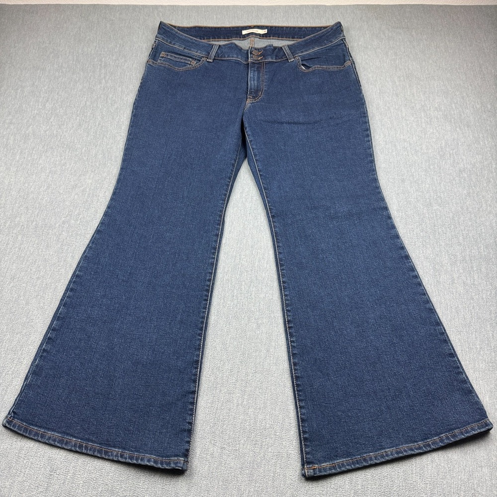 Levis Jeans Womens 34x30 Blue Denim Superflow Flare Dark Wash Boho Classic